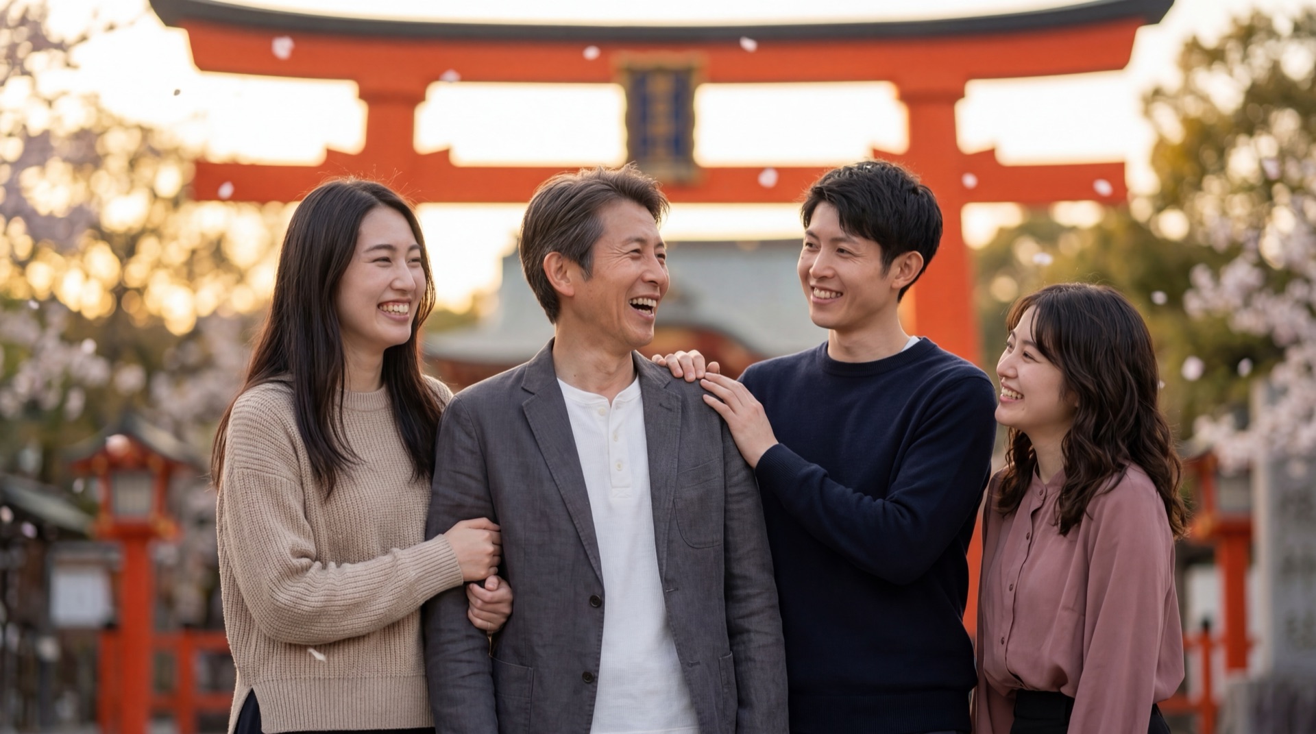 30年後のつながり — 成人した子どもたちと笑い合う69歳の自分